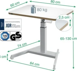 Skrivbord LEITZ Elektrisk Höj-Sänk Vit