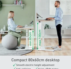 Skrivbord LEITZ Elektrisk Höj-Sänk Vit