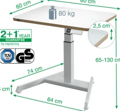 Skrivbord LEITZ Elektrisk Höj-Sänk Vit