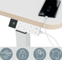 Skrivbord LEITZ Elektrisk Höj-Sänk Vit