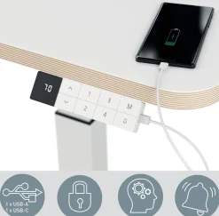Skrivbord LEITZ Elektrisk Höj-Sänk Vit