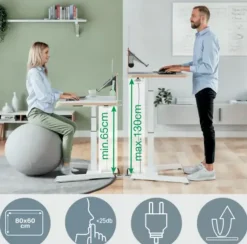 Skrivbord LEITZ Elektrisk Höj-Sänk Vit