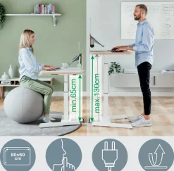 Skrivbord LEITZ Elektrisk Höj-Sänk Vit