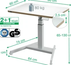 Skrivbord LEITZ Elektrisk Höj-Sänk Vit