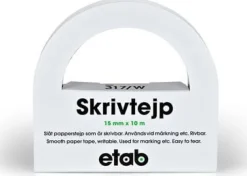 Skrivtejp av papper ETAB 15mmx10m vit