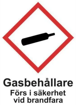 Skylt Gasbehållare A4 Aluminium
