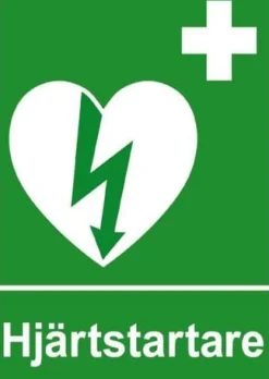 Skylt Hjärtstartare A4 dubbelsidig