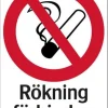 Skylt Rökning förbjuden plast 210x297mm