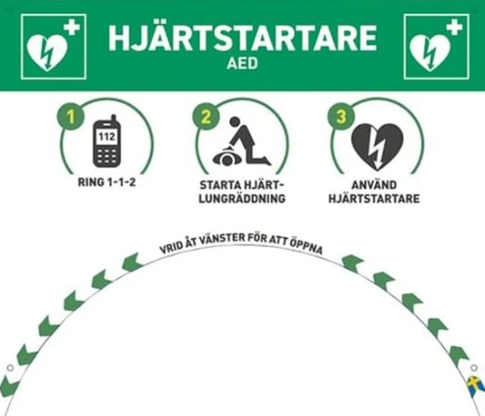 Skylt till ROTAID-skåp