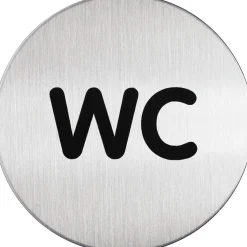 Skylt WC DURABLE 83mm borstat stål
