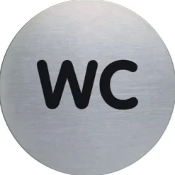 Skylt WC DURABLE 83mm borstat stål