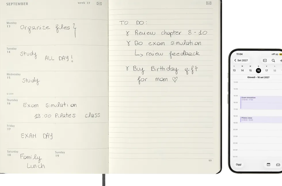 Smart Digital Planner 12M Week Note Large Svart 2027