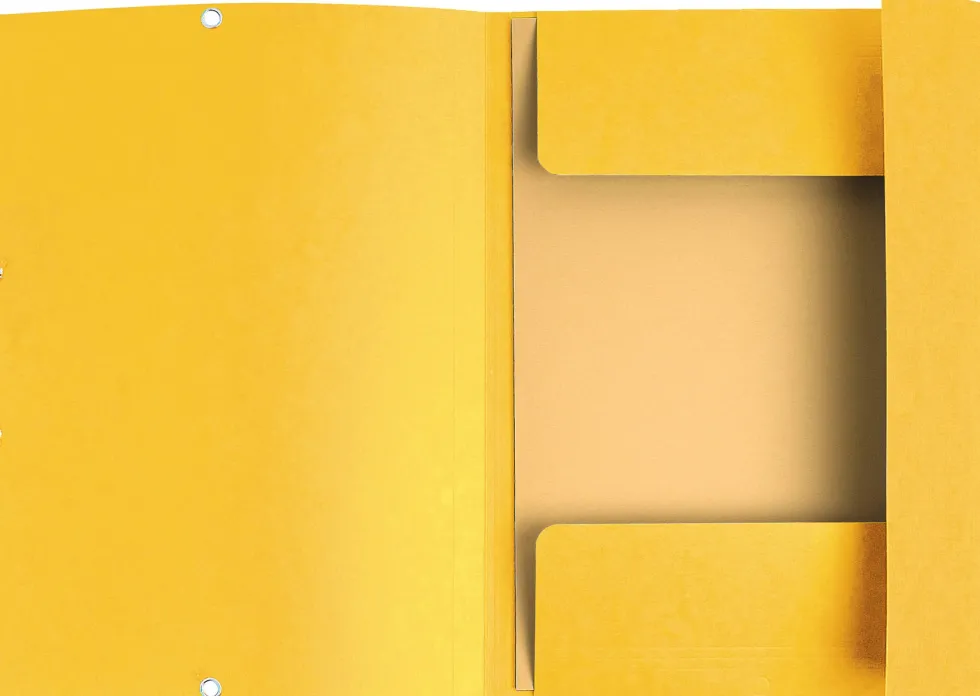 Snoddmapp EXACOMPTA FSC Presspan A4, 3-klaff, 250 ark, 400g, gul