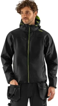 Softshelljacka FRISTADS 4655 sv/gul 2XL