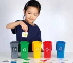 Spel Återvinningsspel med 5 soptunnor
