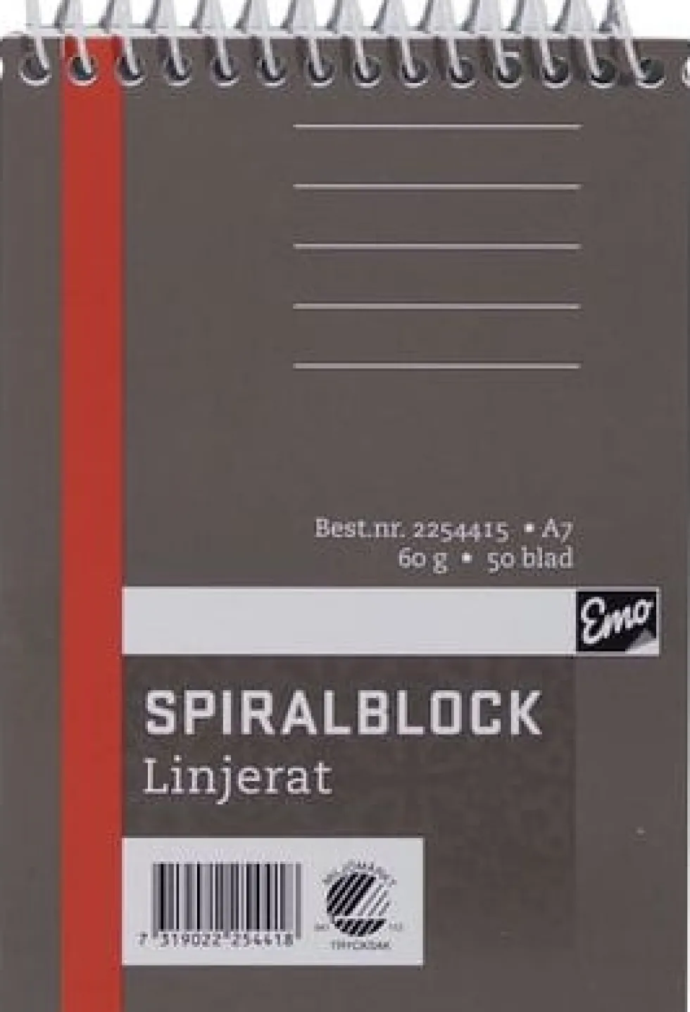 Spiralblock A7, linjerat, 60g, 10st