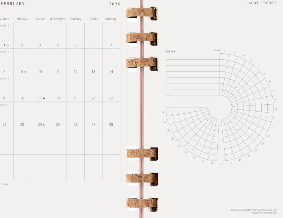 Spiral Planner 12M Large Almond 2026
