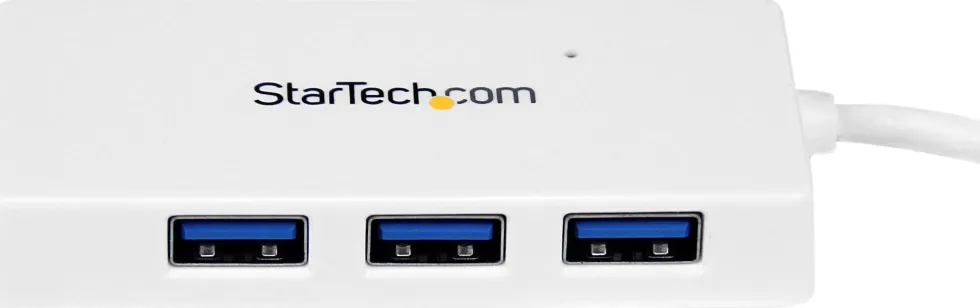 Startech Bärbar SuperSpeed mini USB 3.0-hubb med 4 portar - Vit