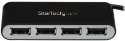 Startech Bärbar USB 2.0-hubb med 4 portar och inbyggd kabel