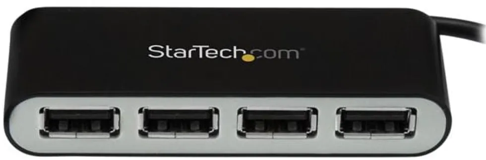 Startech Bärbar USB 2.0-hubb med 4 portar och inbyggd kabel