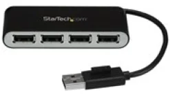 Startech Bärbar USB 2.0-hubb med 4 portar och inbyggd kabel