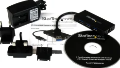 StarTech.com Bärbar USB 3.0-hubb med 3 portar plus Gigabit