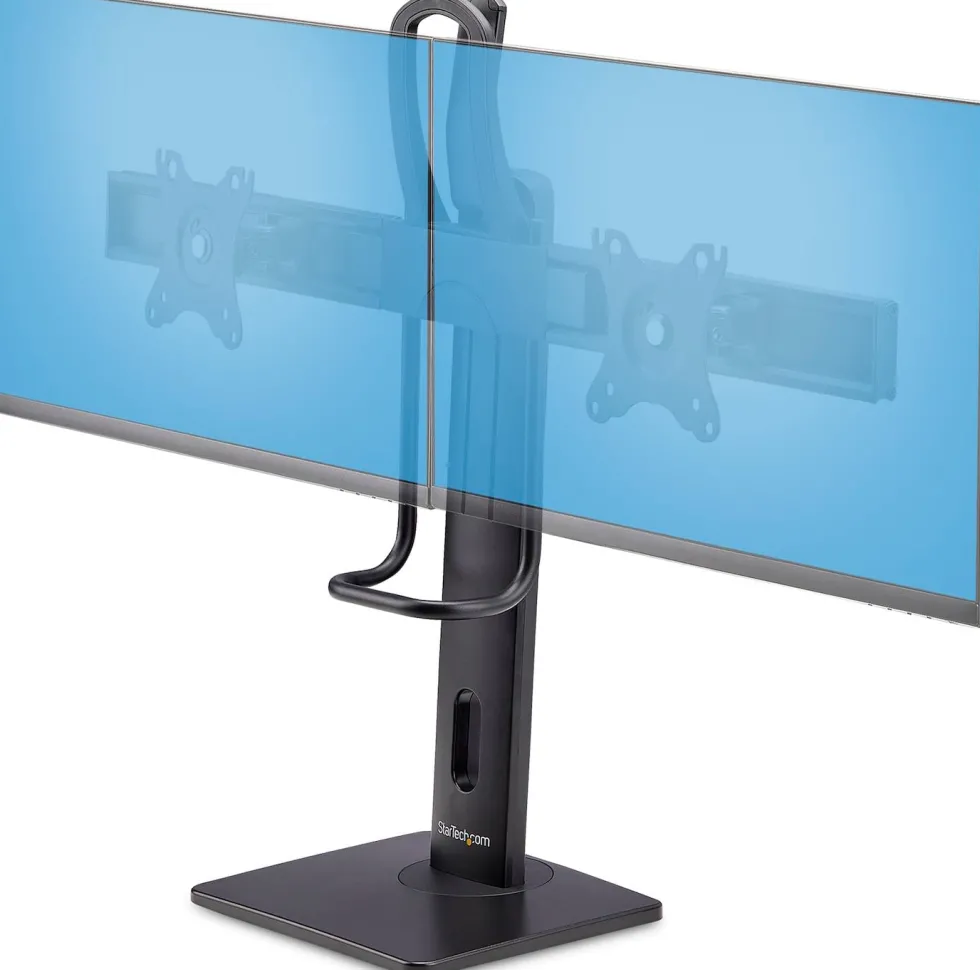 StarTech.com Crossbar Dual Monitor Desk Stand, Double 27inch