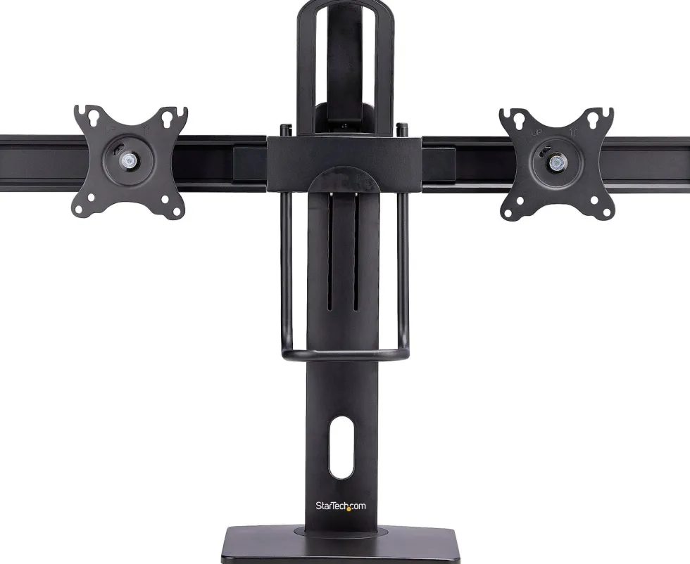 StarTech.com Crossbar Dual Monitor Desk Stand, Double 27inch