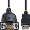 StarTech.com 3ft (1m) USB to Serial Cable, DB9 Male RS232 to USB