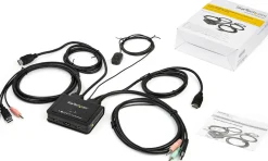 StarTech.com HDMI KVM-switch med 2 portar - 4K 60 Hz - Kompakt
