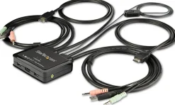 StarTech.com HDMI KVM-switch med 2 portar - 4K 60 Hz - Kompakt