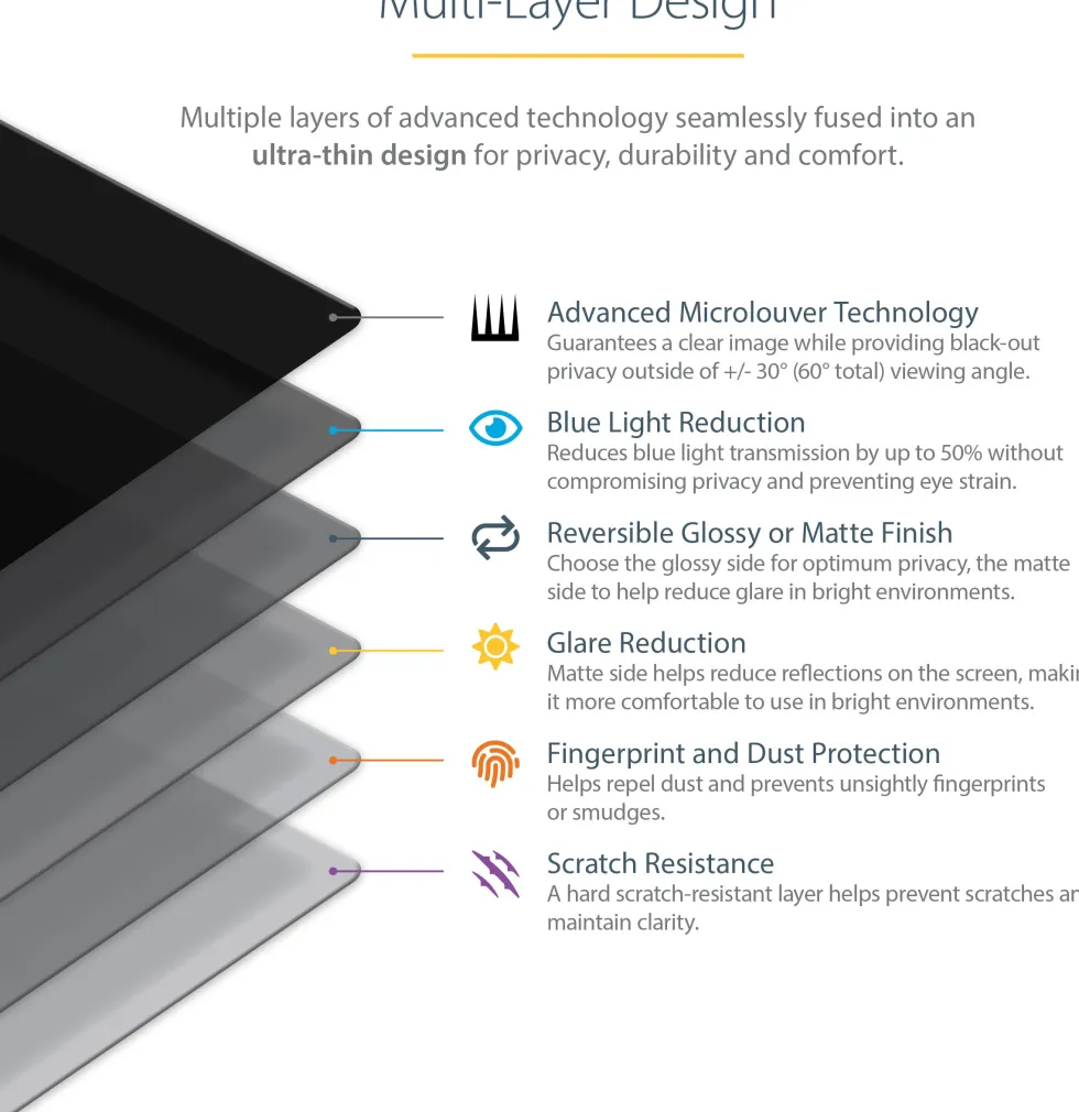 StarTech.com 17.3-inch 16:9 Laptop Privacy Filter, Anti-Glare