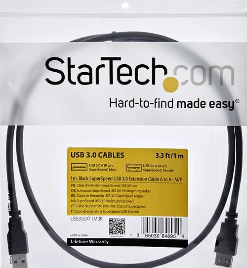 StarTech.com 1m Black SuperSpeed USB 3.0 Extension Cable A to A
