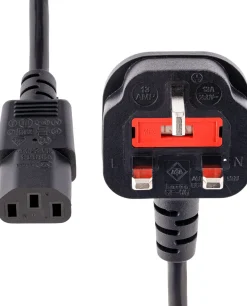 StarTech.com 3 m brittisk nätsladd för datorer, 18AWG, BS 1363