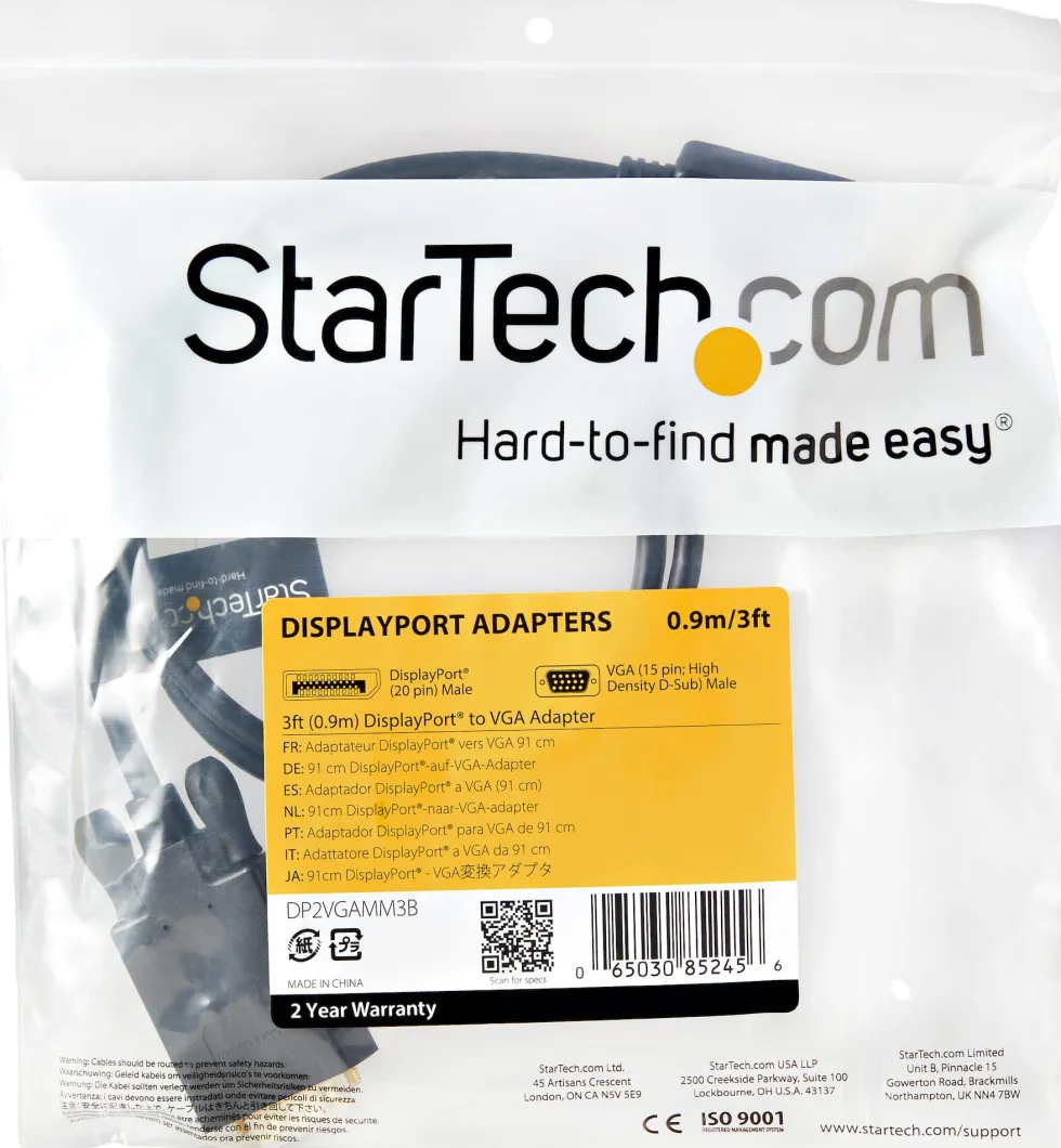 StarTech.com 1 m DisplayPort till VGA-kabel - Aktiv DisplayPort