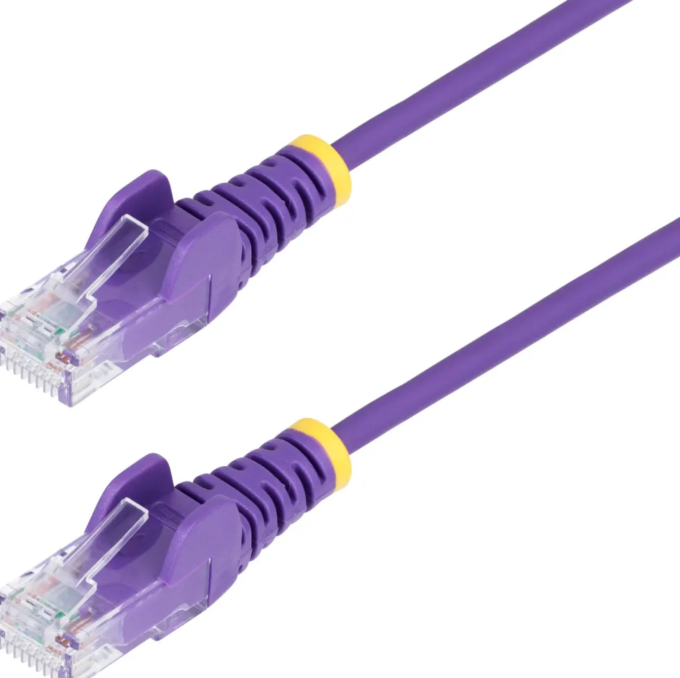 StarTech.com 2m Purple Slim CAT6 Ethernet Cable, Snagless,