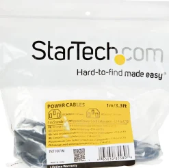 StarTech.com 1 m strömförlängningskabel, C14 till C13, 10 A