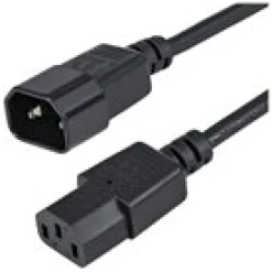 StarTech.com 1 m strömförlängningskabel, C14 till C13, 10 A