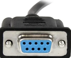 StarTech.com 2 m svart DB9 RS232 seriell nollmodemskabel F/F