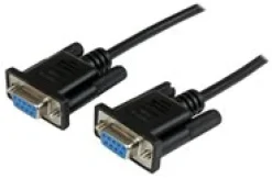 StarTech.com 2 m svart DB9 RS232 seriell nollmodemskabel F/F