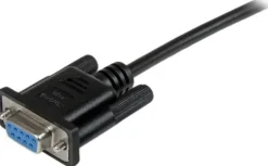 StarTech.com 2 m svart DB9 RS232 seriell nollmodemskabel F/F