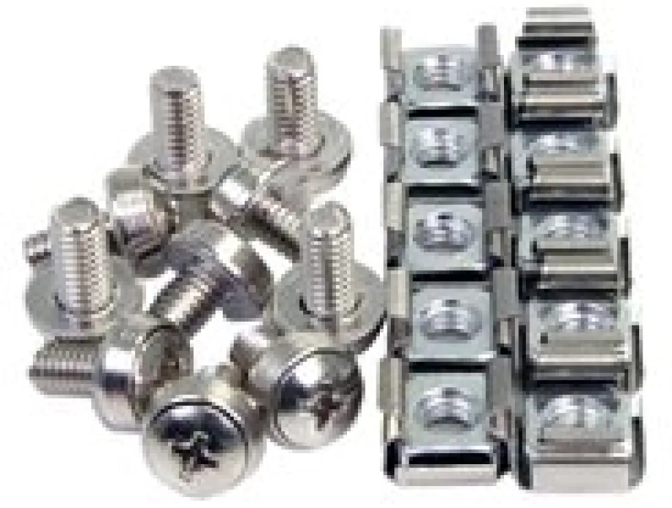 StarTech.com 100-pack M6-monteringsskruvar och korgmuttrar för