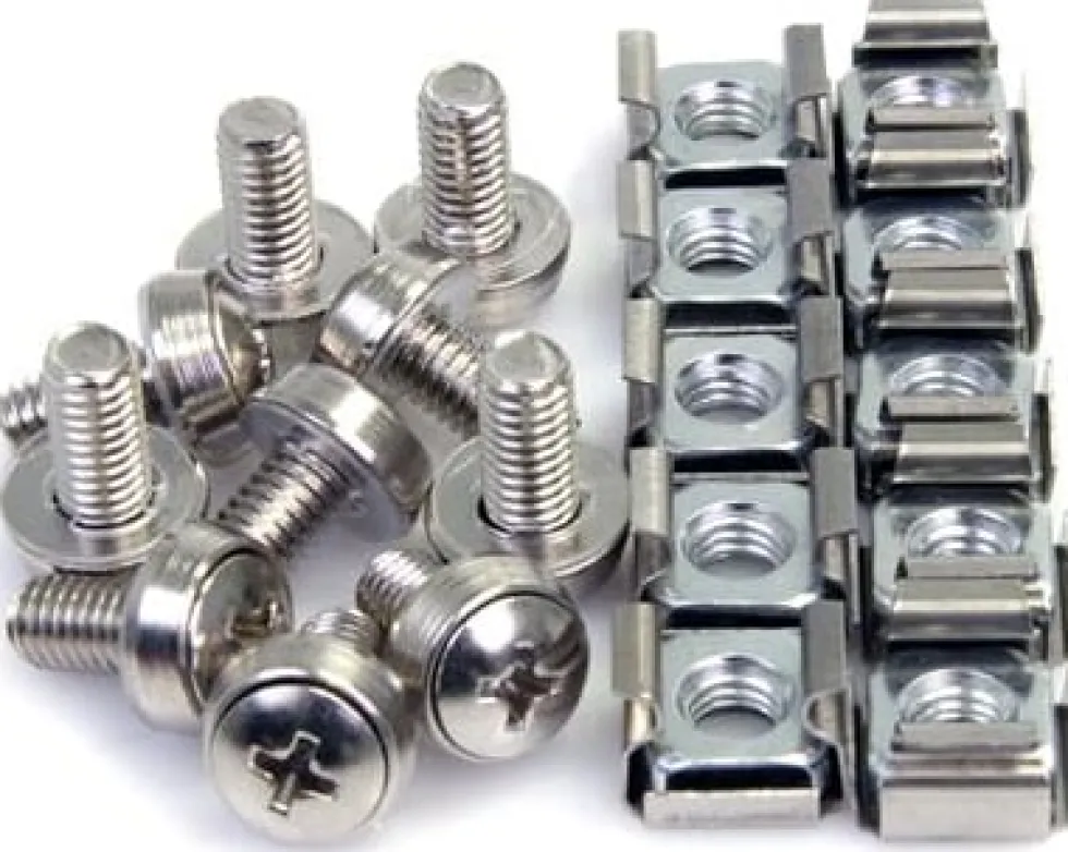 StarTech.com 100-pack M6-monteringsskruvar och korgmuttrar för