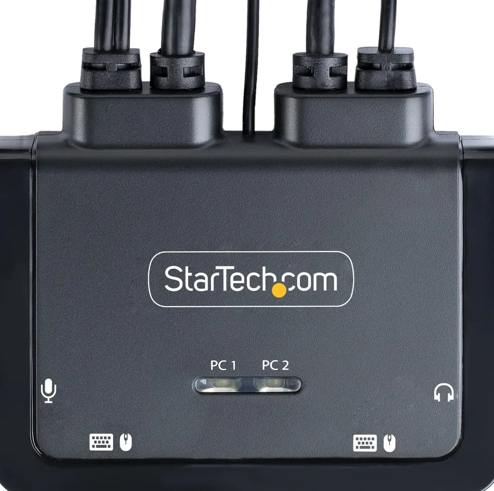 StarTech.com 2-Port Hybrid USB-C DisplayPort Cable KVM Switch,