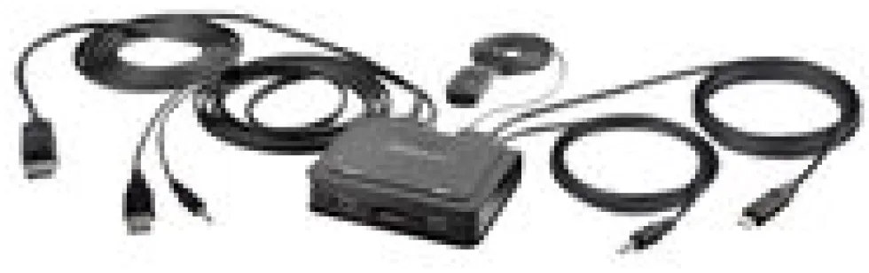 StarTech.com 2-Port Hybrid USB-C DisplayPort Cable KVM Switch,