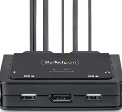 StarTech.com 2-Port Hybrid USB-C DisplayPort Cable KVM Switch,