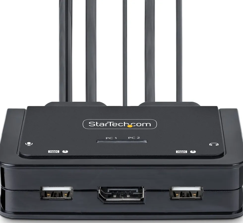 StarTech.com 2-Port Hybrid USB-C DisplayPort Cable KVM Switch,