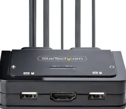 StarTech.com 2-Port Hybrid USB-C HDMI Cable KVM Switch, 4K 60Hz,