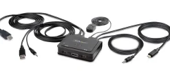 StarTech.com 2-Port Hybrid USB-C HDMI Cable KVM Switch, 4K 60Hz,