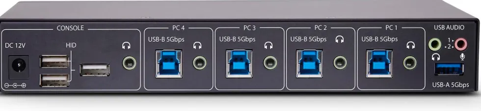 StarTech.com 4-Port KM Switch with Mouse Roaming, USB Switch for